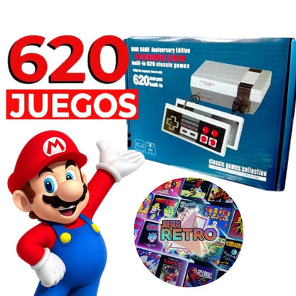 CONSOLA RETRO 620 JUEGOS + 2 MANDOS